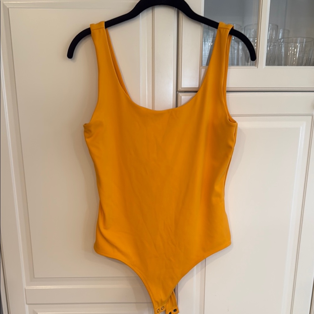 Express Orange Bodysuit with Tank Straps
